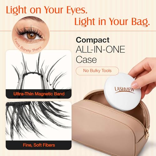 Magnetic Eyelashes with Applicator - No Glue Needed, Reusable Natural Wispy Look - AN26