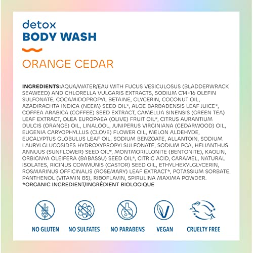 Seaweed Bath Co. Body Wash and Body Cream Duo, 12 Ounce, 6 Ounce, Orange Cedar Scent, Sustainably Harvested Seaweed