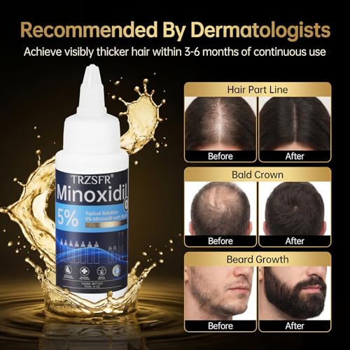 Minoxidil 5% Hair Growth Solution for Men & Women - 7 Bottles, Fast-Absorbing & Precise Applicator Pens
