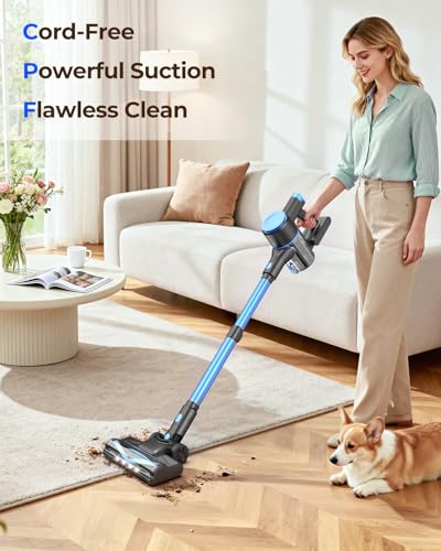UML0 N8 Cerulean Cordless Stick Vacuum Cleaner, Lightweight with Powerful Suction