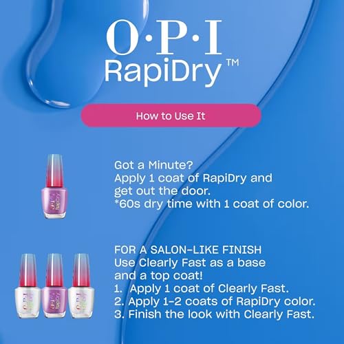OPI RapiDry Quick Dry Nail Polish Colors | Opaque, Cr?me, & Shimmer Winter Shades | Smudge Proof, and Fast Drying in 60 Seconds | Vegan Formula | Snow Time to Waste | Holiday 2025