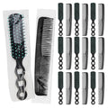 Bulk Black Hair Brush and Comb Set - Individually Wrapped for Travel & Hotel Use