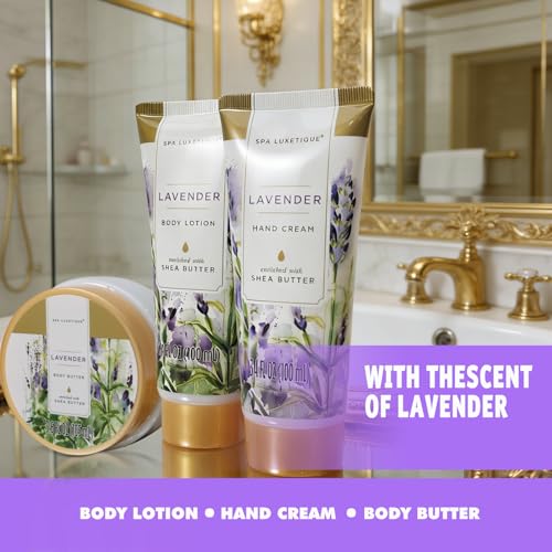 Lavender Spa Gift Set for Women - 10 Piece Self Care Kit with Bath Bombs & Tote