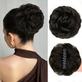 LRSICAL Natural Color Human Hair Messy Bun Hair Piece Clip-In Style