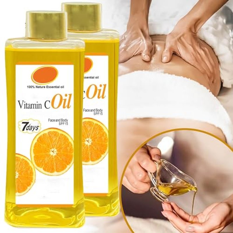 500ml Vitamin C Oil for Skin Brightening - Organic Vitamin C Oil for Face & Body - Soft 7 Body Oil, Moisturizing