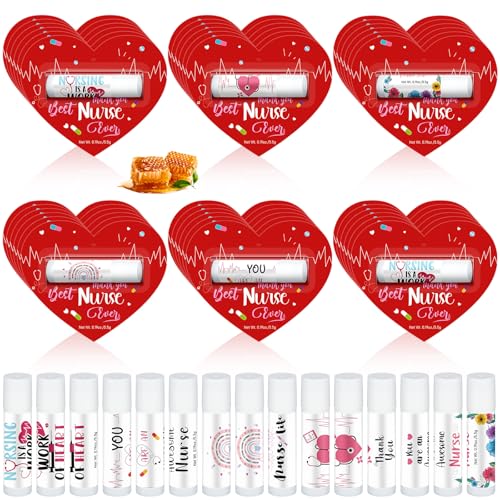 60 Pack Nurses Appreciation Gifts Bulk Nurses Week Lip Balms Hospital Staff Team Thank You Gifts Winter New Year Appreciation Party Favors for Coworkers Midwife Women Volunteer Presents