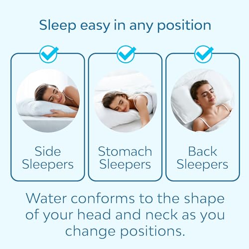 Mediflow Water Pillow Single Pack - Adjustable Neck Support for Sleep & Pain Relief
