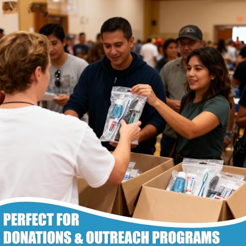 Homeless Care Package Supplies Bulk 8-in-1 Hygiene Kits - 30 Pack, Individually Packed, Travel-Size