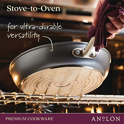 12-Inch Hard Anodized Nonstick Deep Frying Pan with Lid & Helper Handle