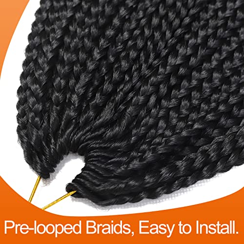 36 Inch Box Braid Crochet Hair Extensions - 6 Packs, 144 Strands, Knotless Pre Looped for Black Women - Variation of THIS listing