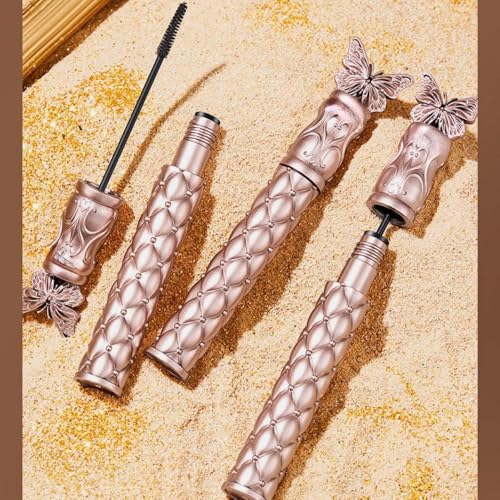 Waterproof Mascara - Small Brush for Short & Lower Lashes, Black Mascara with Butterfly-Design Case, Volumizing Black Formula with Long-Lasting Curling Effect | No Clumping (1 Pcs)
