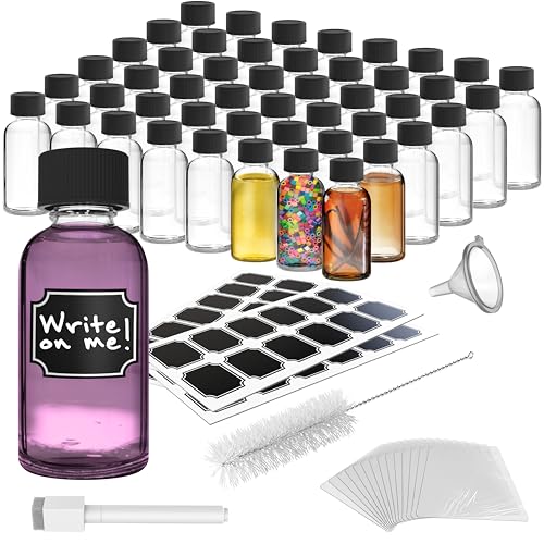 48 Pack 2oz Glass Bottles with Caps for Juicing Shots & DIY Wellness Bottles Variation of THIS listing