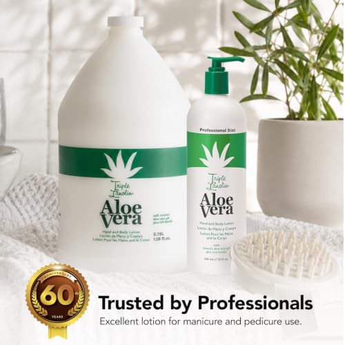 Triple Lanolin Aloe Vera Moisturizing Lotion 128oz for All Skin Types