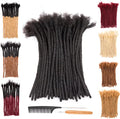 4 Inch 30 Strands Human Hair Dreadlock Extensions - 0.4cm Thickness, Can Be Dyed & Curled - Handmade