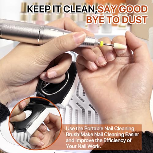 120W Nail Dust Collector Vacuum with Reusable Filters & Portable Brush