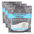 Eucalyptus Spruce Bath Salts - Soothing Purifying and Cooling 32 Oz Pack of 3