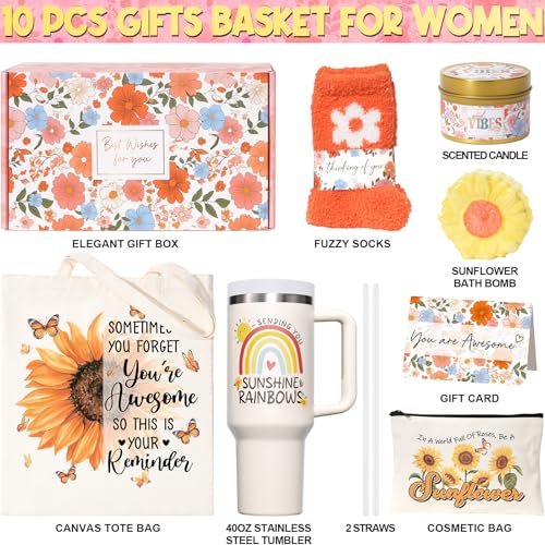 Inspirational Women’s Gift Set with 40 OZ Tumbler Canvas Bag - Mothers Day, Birthday, Thank You Gifts