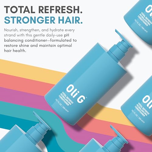 Oli G Total Refresh pH Balancing Hair Conditioner 10 Fl Oz - All Hair Types, With Marula Oil & Botanical Proteins