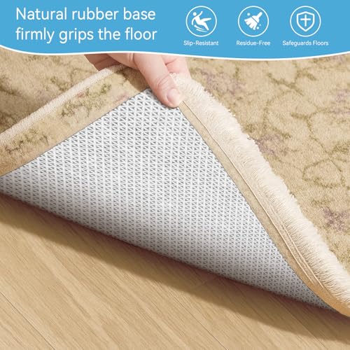 8' x 10' Waterproof Felt Rug Pad with Natural Rubber Backing - Non Slip Floor Protector - 1/4 Inch Thick - Secure Grip & Floor Protection