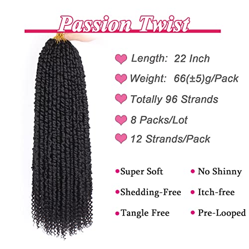 Leeven 22 Inch Passion Twist Crochet Hair - 1B# Variation of THIS Listing (Pack of 8)