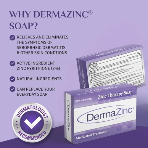 DermaZinc Zinc Therapy Bar Soap 4.25oz Pack for Eczema and Skin Relief