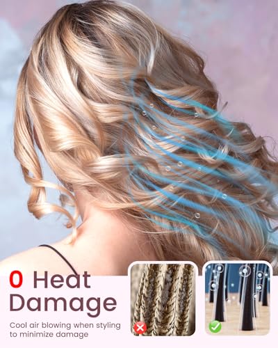 ZAVAREA Gold 1.5 Inch Heated Curling Brush for Voluminous Blowouts