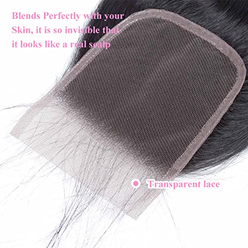 4x4 Transparent HD Lace Closure - Body Wave 16 Inch Virgin Human Hair