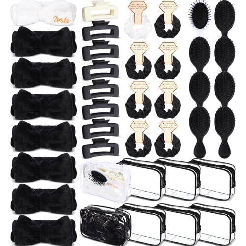 Bridal Party Favors Set with Hair Accessories - White & Black Variation