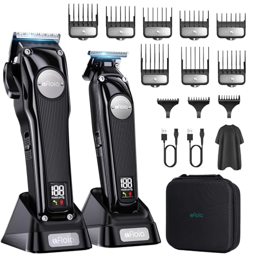 Cordless Hair Clippers for Men - Professional Trimmer Set with Detachable Blades & Charging Stand