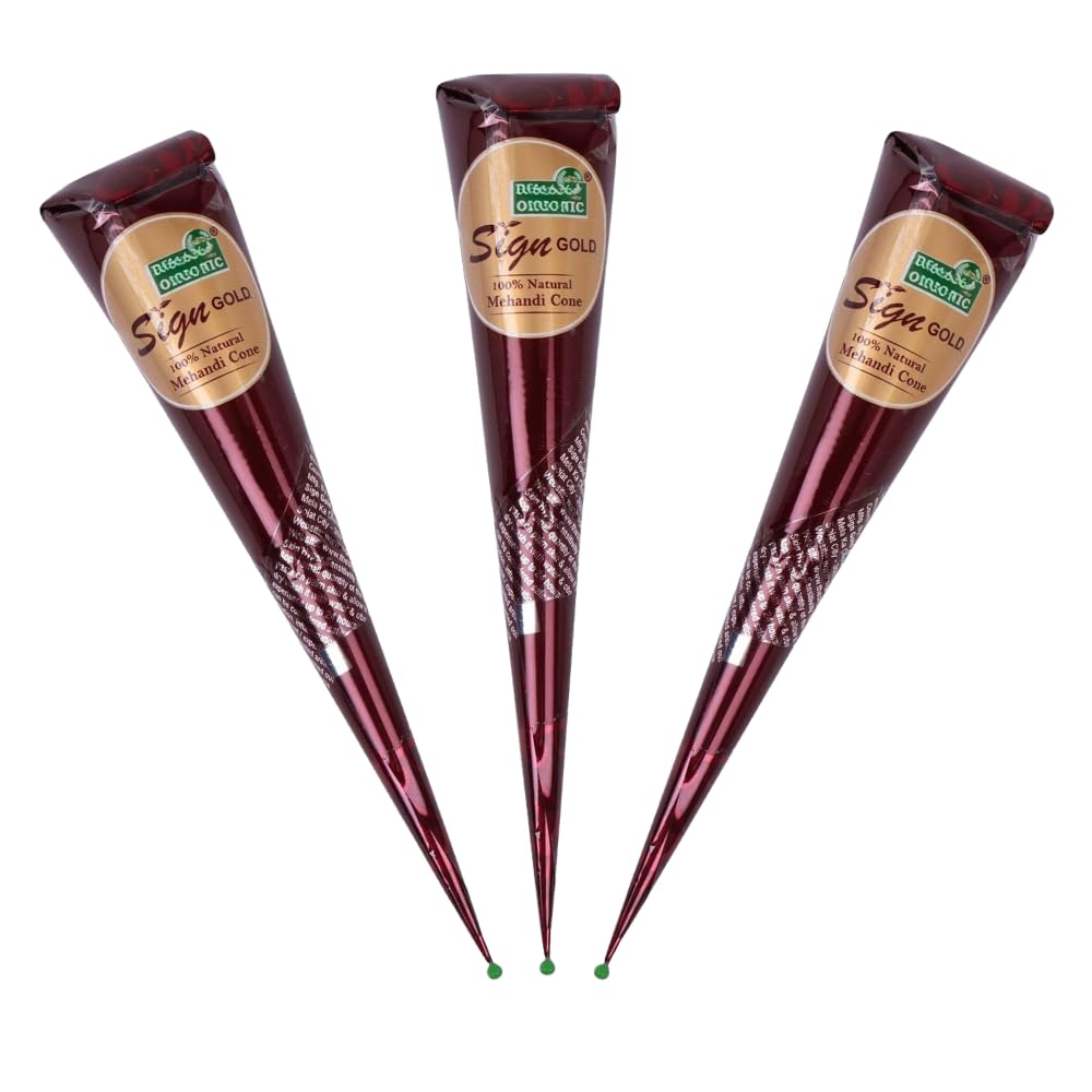 Natural Henna Paste Cones for Hair – 100% Pure & Ready to Use | No Ammonia or Chemicals | Pack of 3 – Dark-Brown, 30g Each Cone