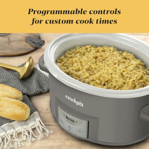 Programmable 7-Quart Slow Cooker with Locking Lid - Grey