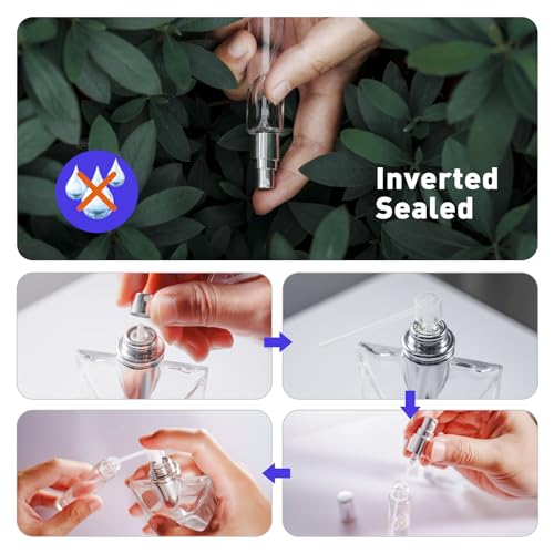 16 Pack 10ml Refillable Perfume Spray Bottles with Labels & Funnel - Travel Fragrance Decanters