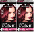 2 Count Permanent Red Hair Dye - Schwarzkopf Color Ultime Ruby Red, Vibrant & Fade-Resistant