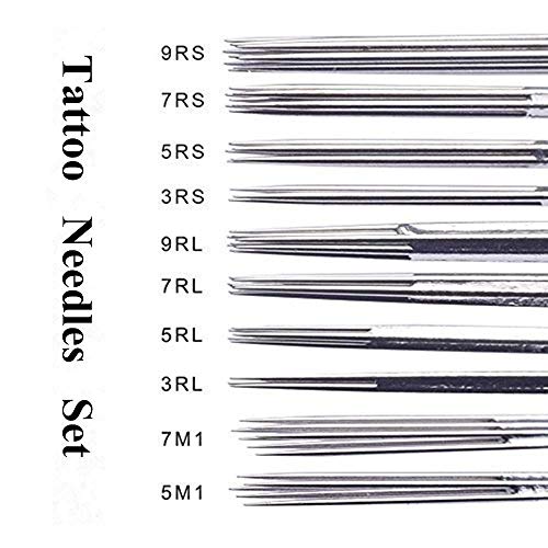 Autdor Tattoo Needles Set 200PCS Mixed RL/RS/M1 Round & Magnum - Disposable Sterile