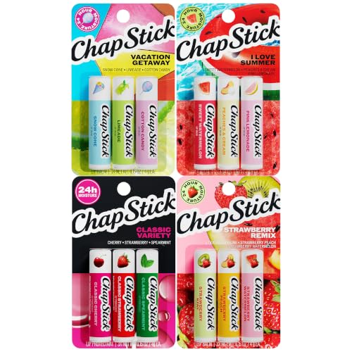 Lip Balm Pack - Hydrating Flavored Lip Care Set with 12 Sticks