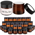 2 oz Amber Glass Jars with Black Lids - 48 Pack for DIY Skincare & Storage