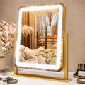 ROLOVE Gold 13" x 15" LED Vanity Mirror with Lights, Dimmable Touch Control