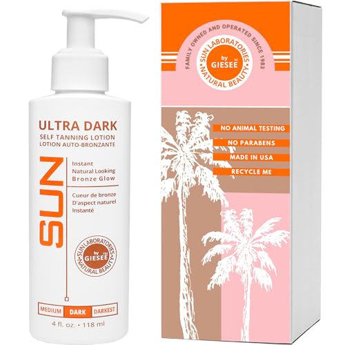 Dark Self Tanning Lotion for Face & Body - Organic Sunless Tanner 4 oz