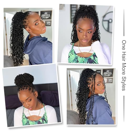 Black Passion Twist Crochet Hair 20 Inch - 8 Packs Mini Yanky Senegalese Locs
