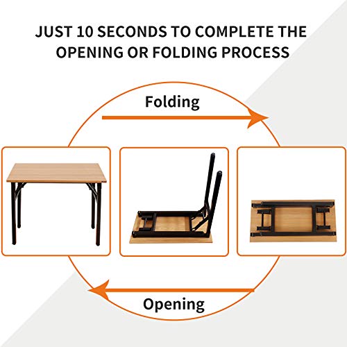 Folding Laptop Desk 47.2x23.6 in Teak & Black Frame Office Computer Table