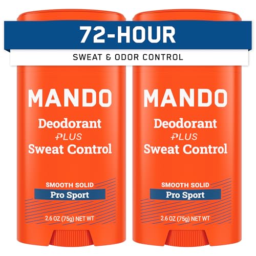 Mando Antiperspirant Deodorant for Men - Pro Sport 2.6 oz Stick - 2 Pack
