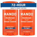 Mando Antiperspirant Deodorant for Men - Pro Sport 2.6 oz Stick - 2 Pack