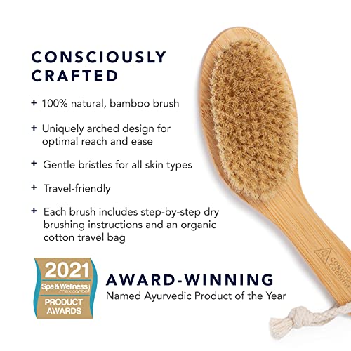 Organic Coconut Oil & Body Scrub Brush Set for Skin Care & Exfoliation