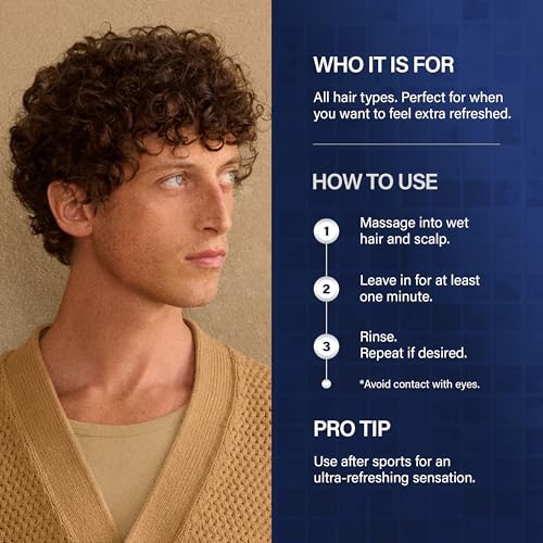 Men's Cooling Peppermint Shampoo with Creatine & Hemp Seed Extract - 8.5 Fl Oz