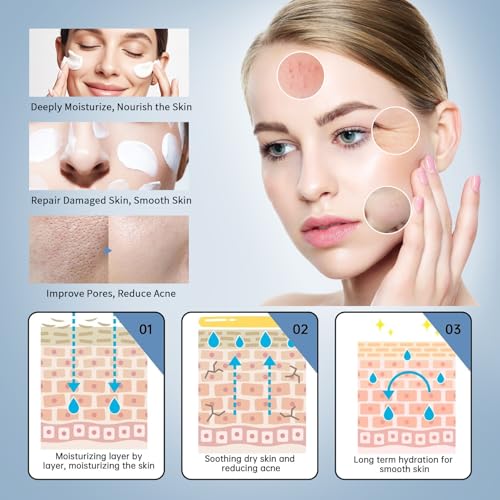 Hyaluronic Acid Moisturizer For Face, 3.52 oz / 100ML Hyaluronic Acid Cream For Dry & Sensitive Skin, Moisturizing Face Cream For Daily.