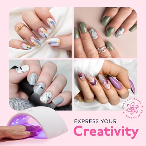 SUNUV UV LED Nail Lamp - Fast Curing Gel Nails, Sky Blue