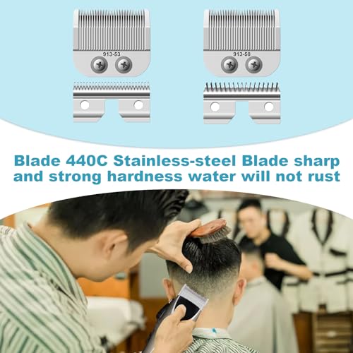 Fine Blade & Medium Blade Compatible with Oster Fast Feed 076023 and Salon Pro Clippers 076830 Blades Replacement,(Fine Blade+Medium Blade-2 Pack)