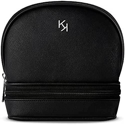 Makeup Organizer Case with Outer Pocket for Brushes and Cosmetics