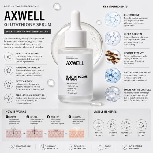 Dark Spot Corrector Serum with Glutathione & Alpha Arbutin - Anti-Aging Face Treatment