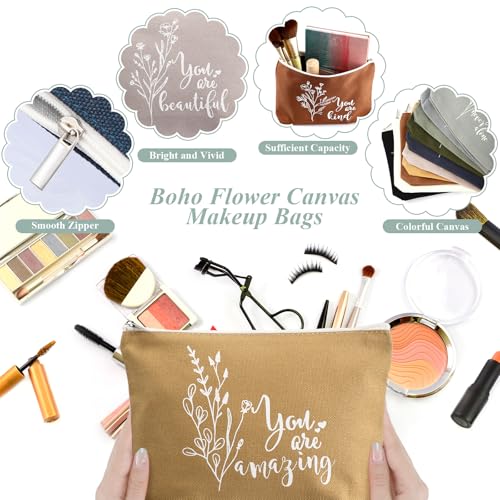 Fumete Motivational Canvas Makeup Bag & Keychain Set - Aesthetic